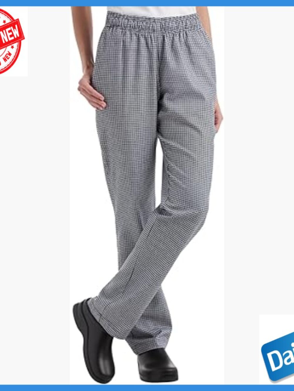 Professional Chef Pants Women's Houndstooth Comfort Fit Kitchen Workwear